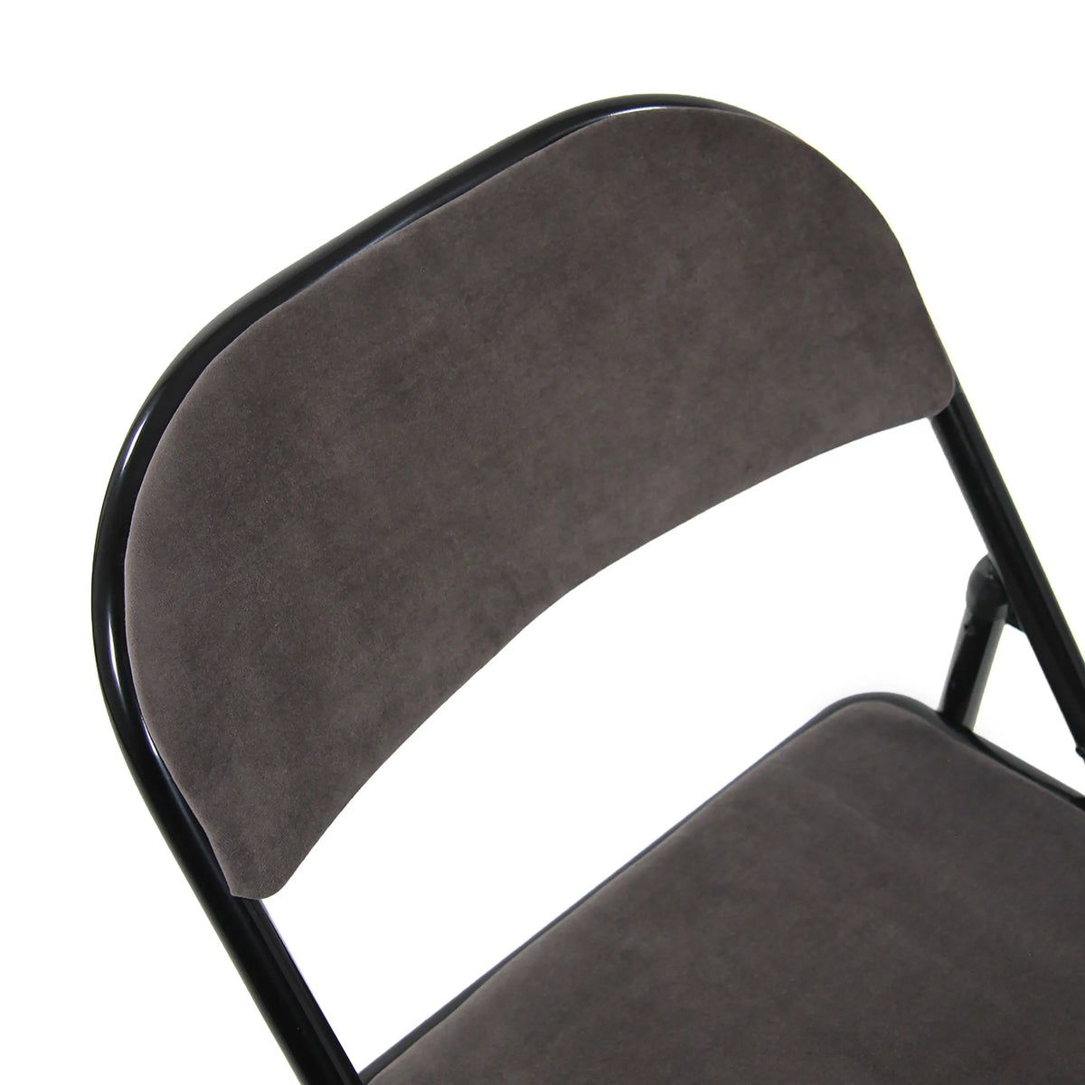 Respaldo de terciopelo gris oscuro de la silla plegable TUDELA I de hjh OFFICE