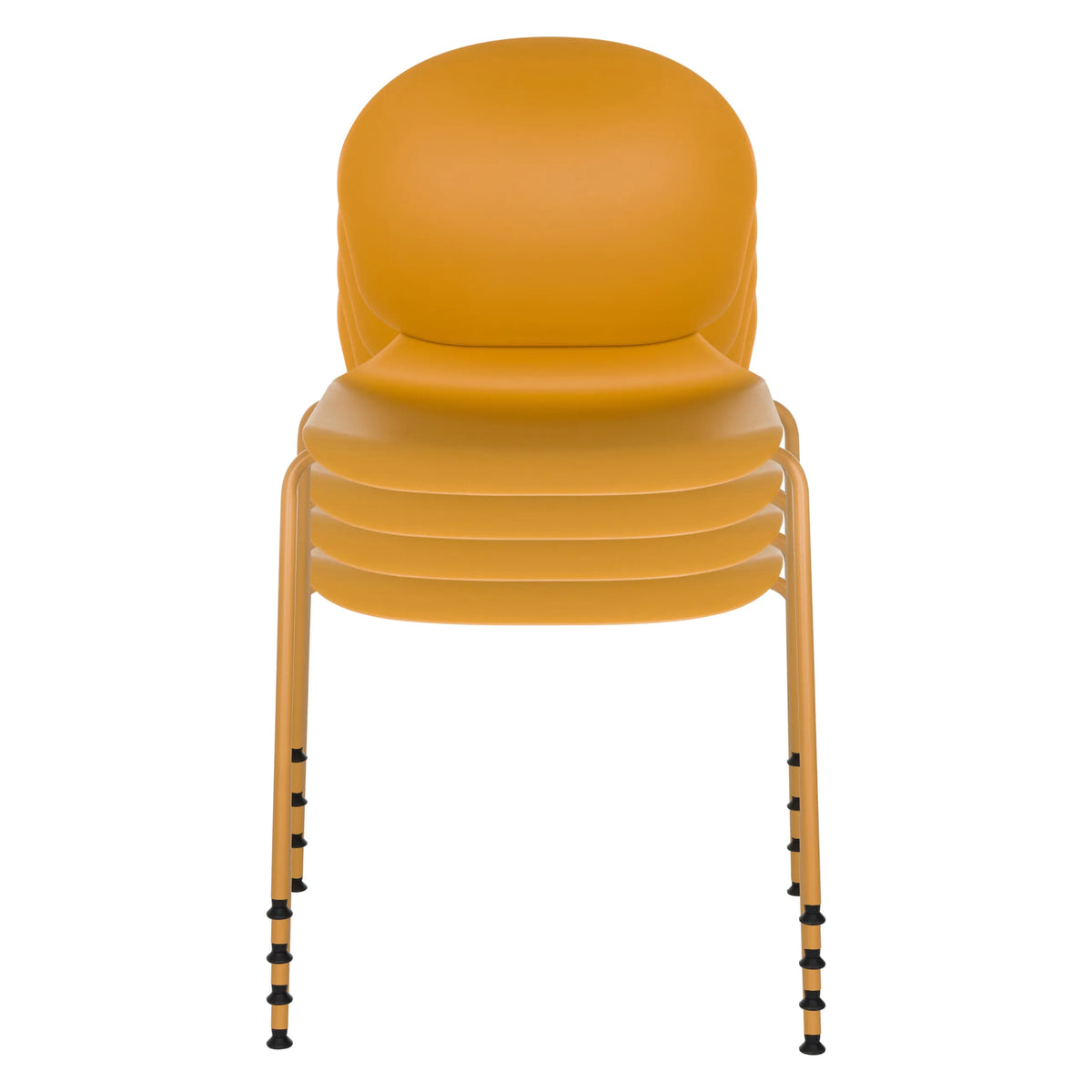 Sillas de cuatro patas apilables T36 VI en amarillo con deslizadores negros de hjh OFFICE