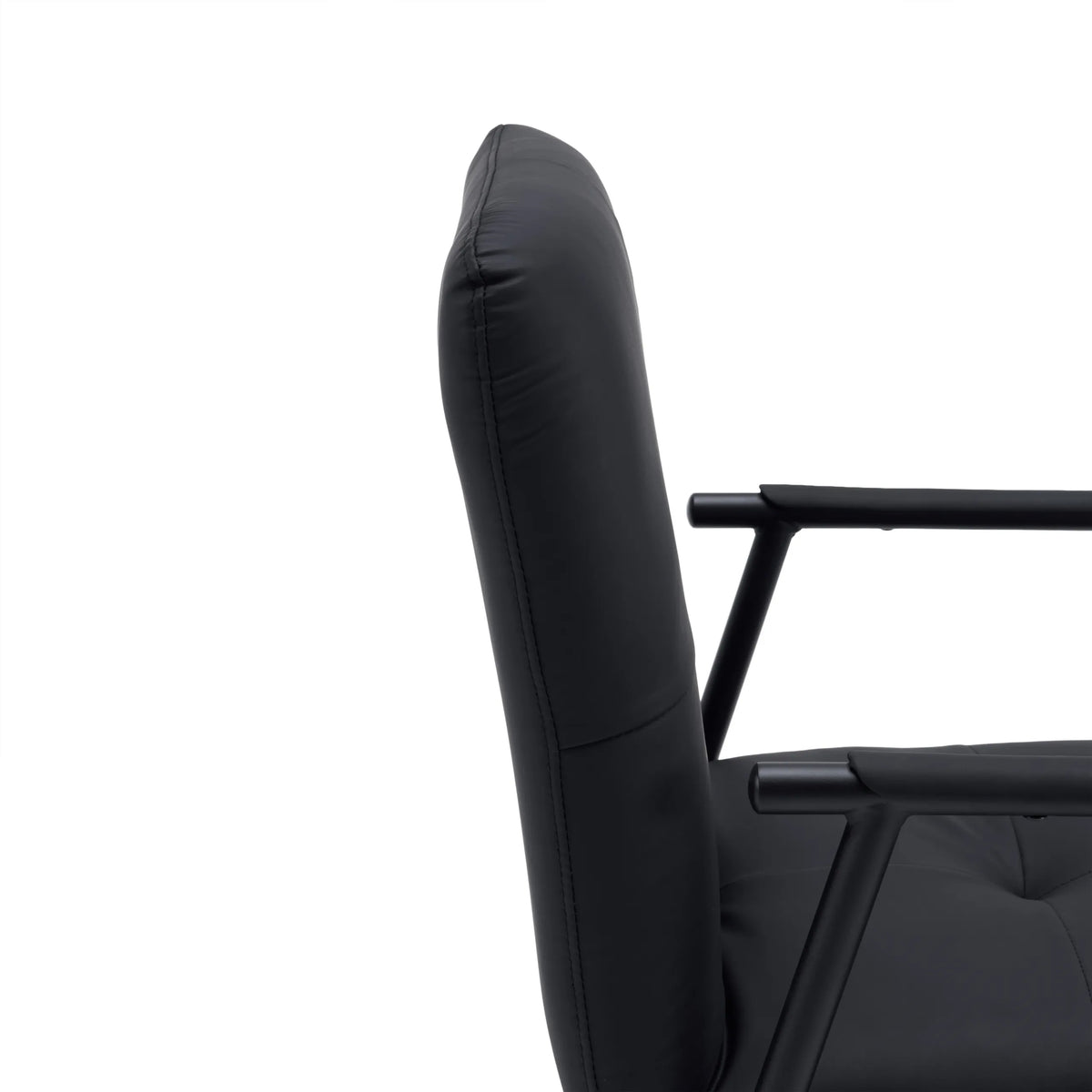 Respaldo y reposabrazos de cuero sintético negro de la silla tapizada Lifea Flex de hjh LIVING