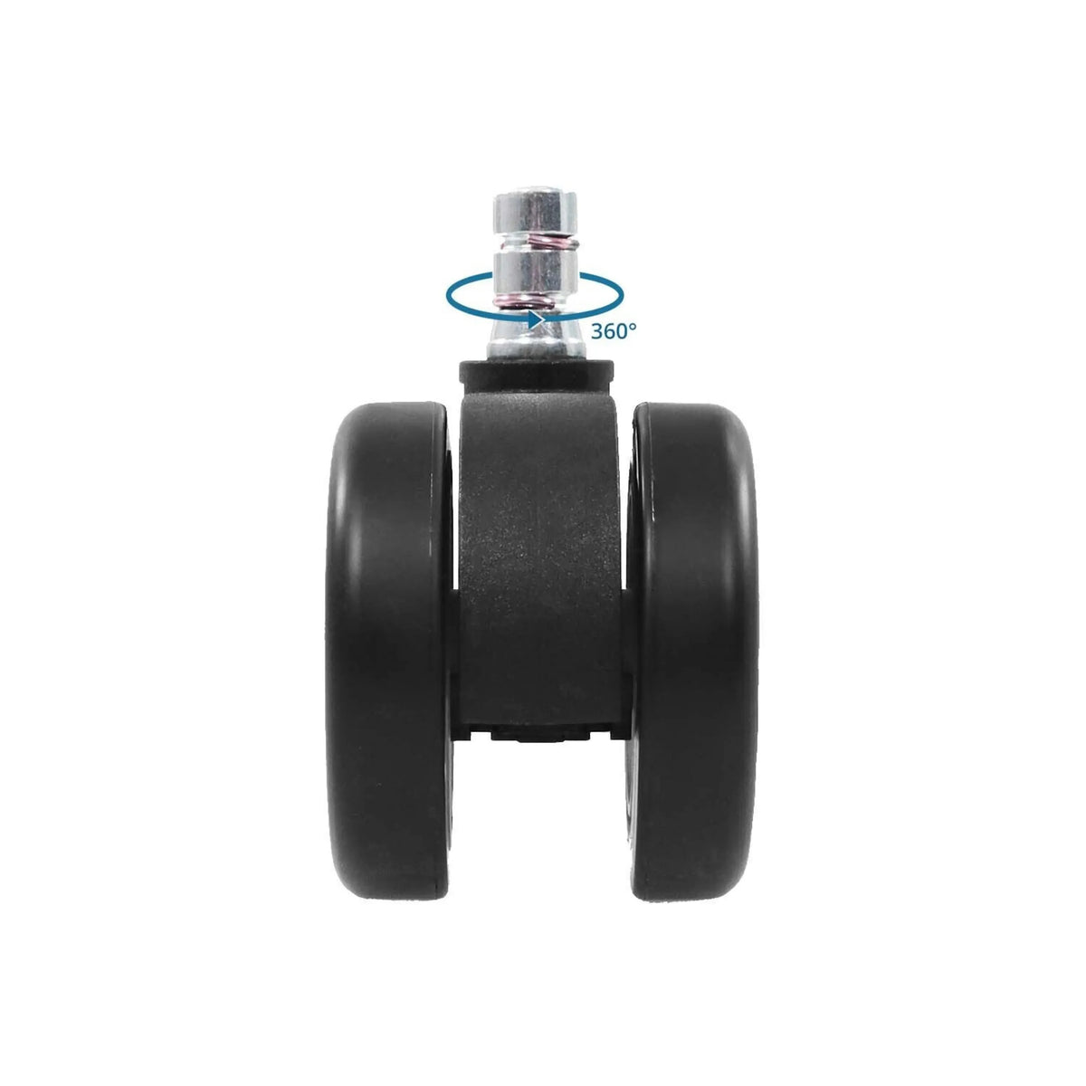 Articulación giratoria de 360 grados de las ruedas para sillas 5x ROLO COLOR 60 11mm/60mm en negro para suelos duros de hjh OFFICE