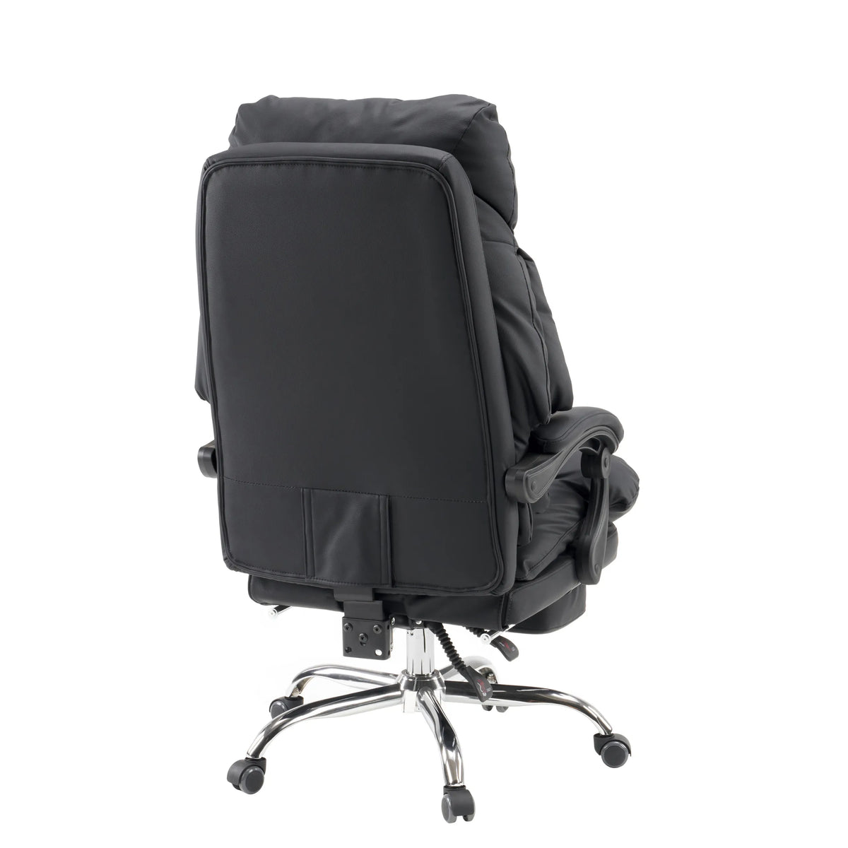 Vista trasera del Sillón de oficina Home Office Relax Legoro en negro con base cromada de MyBuero