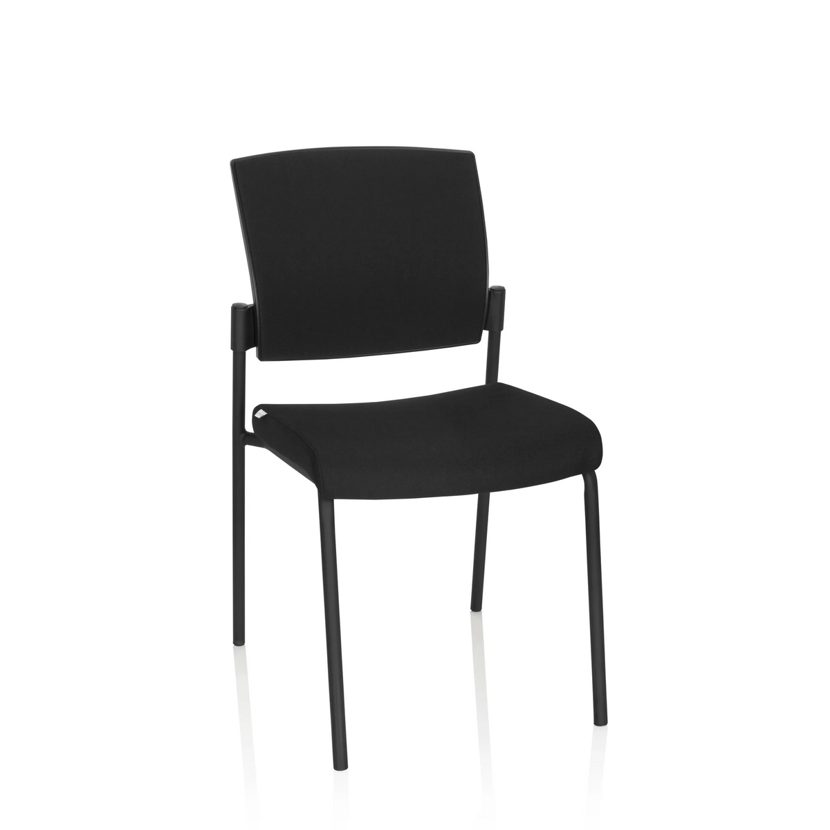 Silla de cuatro patas K9 V PRO negra con acolchado en el asiento y el respaldo de hjh OFFICE – vista de 360° (vista frontal 20°)