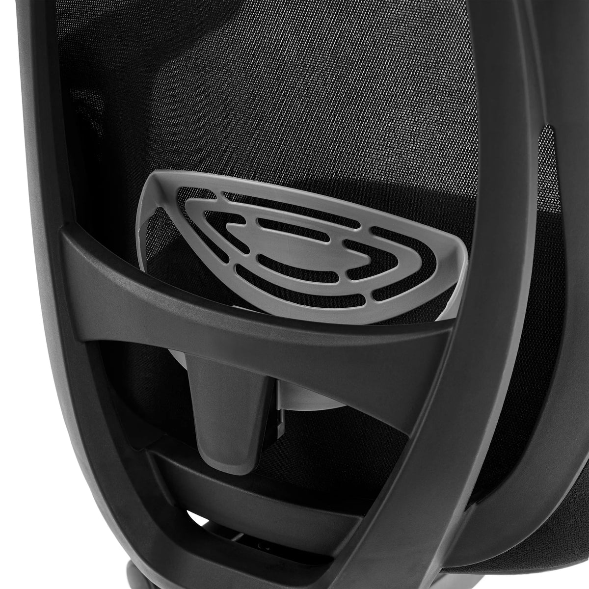 Soporte lumbar con cubierta de plástico gris de la silla de oficina profesional Vivadapt en negro de hjh OFFICE