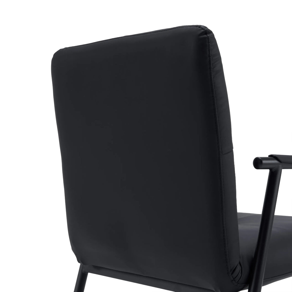 Parte posterior del tapizado de cuero sintético negro de la silla tapizada Lifea Flex de hjh LIVING