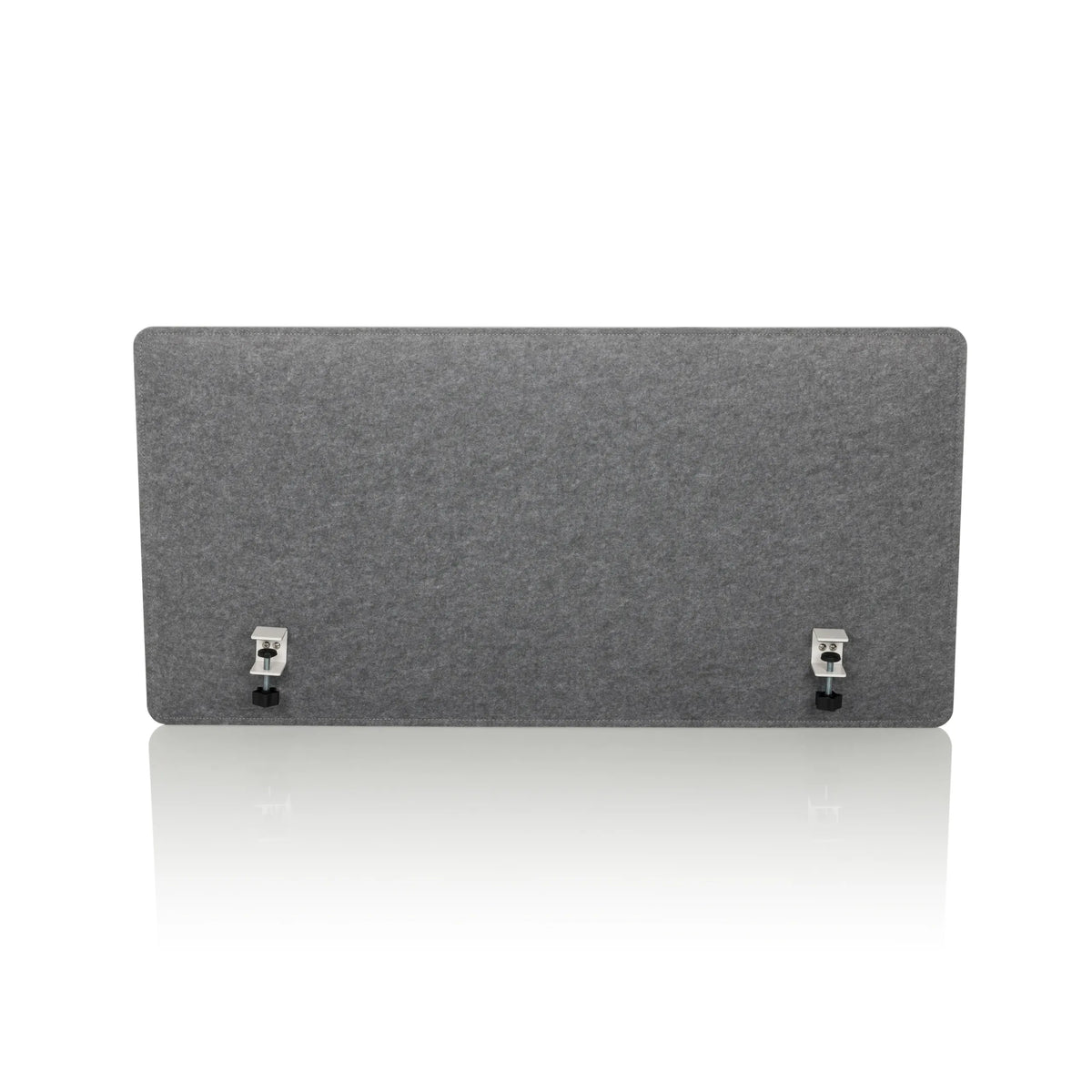 Separador de mesa FLEXMIUT 3D gris con dos fijaciones de mesa de hjh OFFICE – vista de 360° (vista frontal 0°)