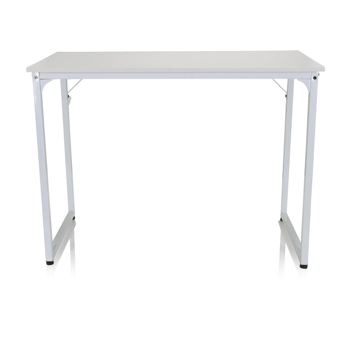 Escritorio blanco WORKSPACE I con tablero rectangular y patas en forma de U de hjh OFFICE – vista de 360° (vista frontal 0°)