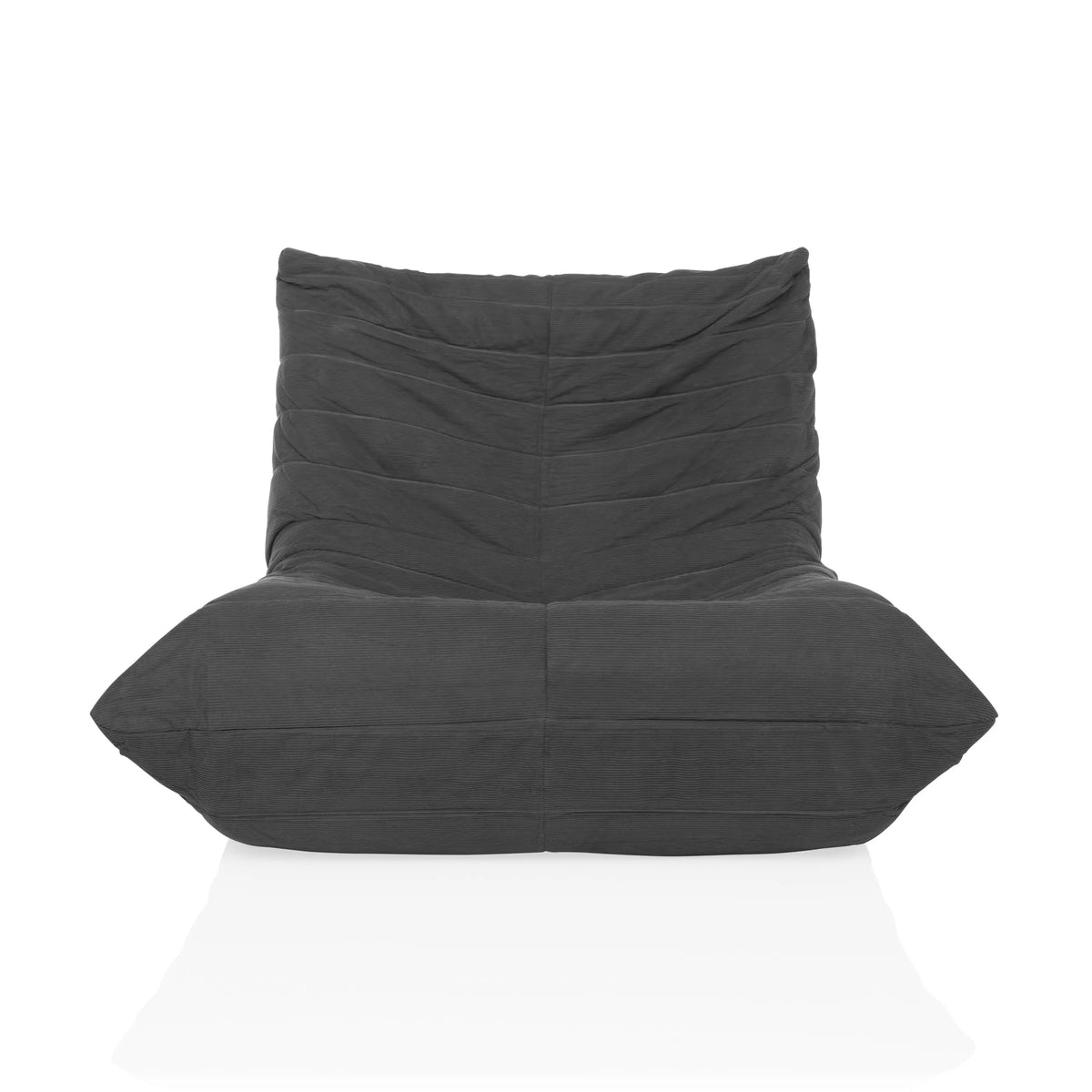 Sillón de diseño Sitzolo gris con funda de pana y superficie estructurada de hjh LIVING – vista de 360° (vista frontal 0°)