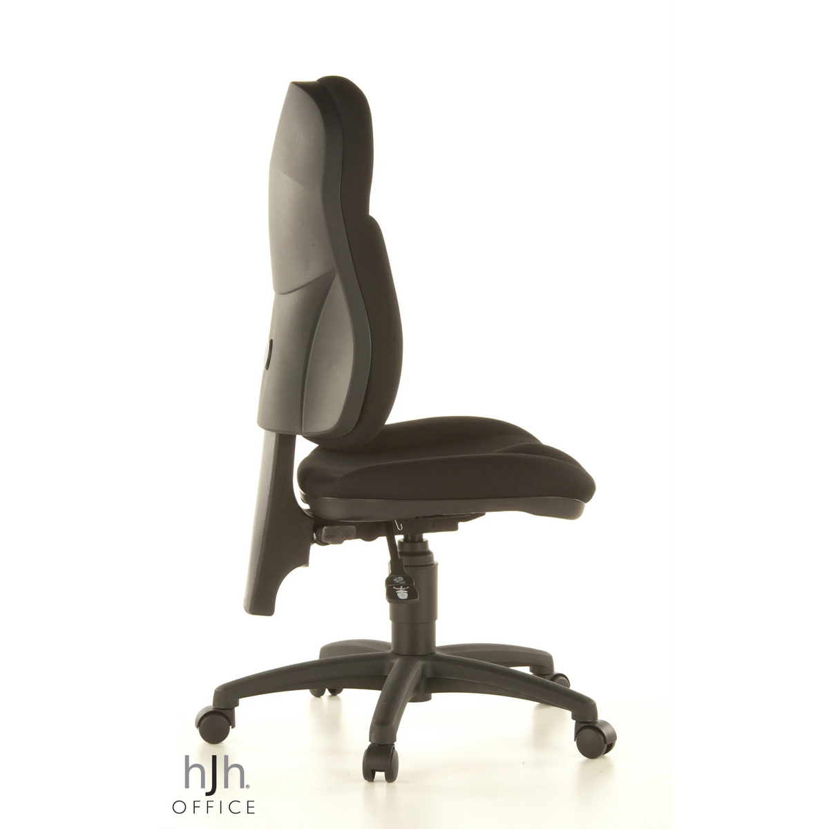 Silla Home Office WELLPOINT 10 negra con base de estrella y cinco ruedas de Topstar – vista de 360° (vista lateral 100°)