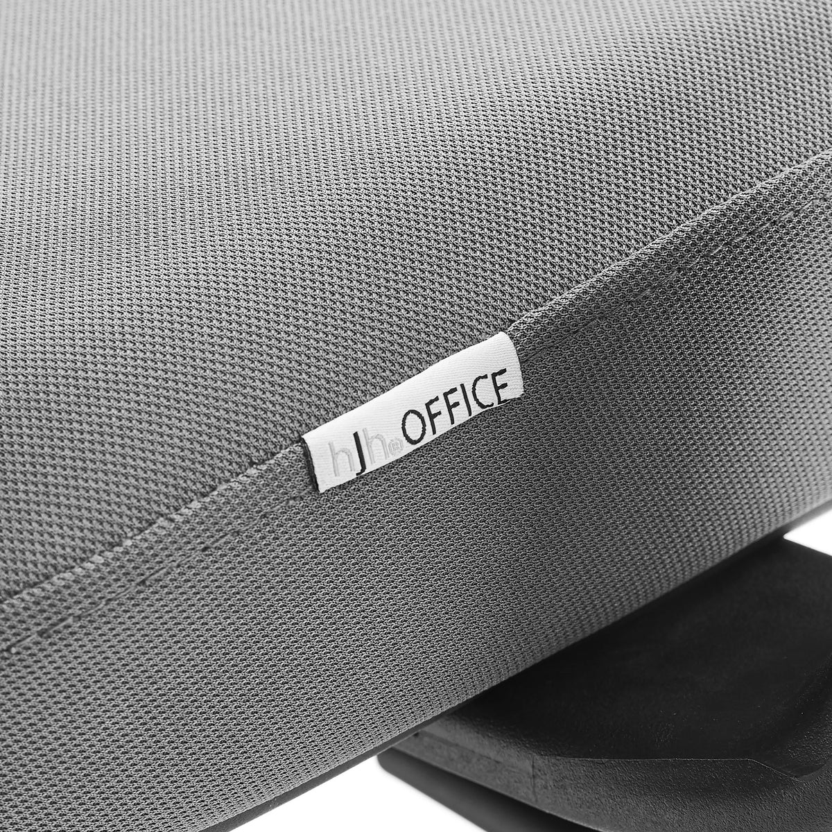 Tapizado de tela gris con logotipo de la marca en la Silla Home Office Sedito de hjh OFFICE