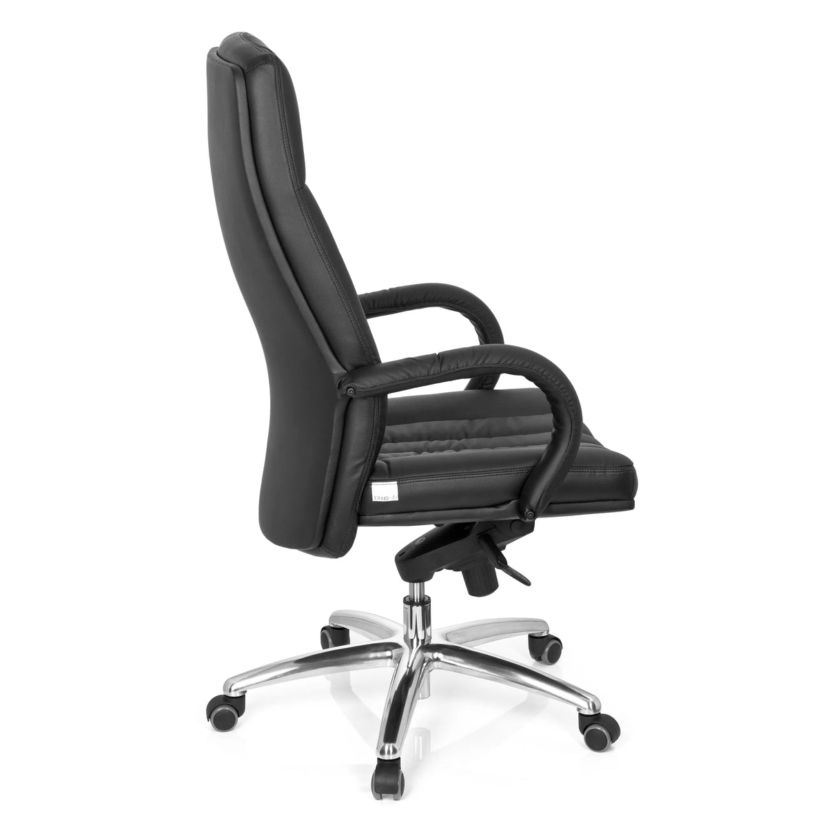 Silla giratoria XXL G 300 negra con acolchado, reposabrazos y base de cinco ruedas de hjh OFFICE – vista de 360° (vista lateral 100°)