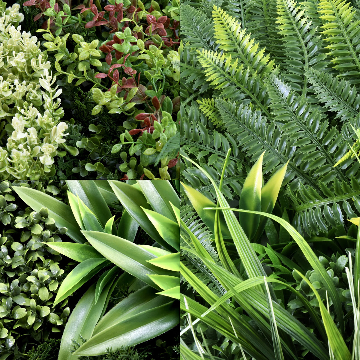 Diversas estructuras de hojas de la estera vegetal verde LEAFLUXE 3D de hjh LIVING