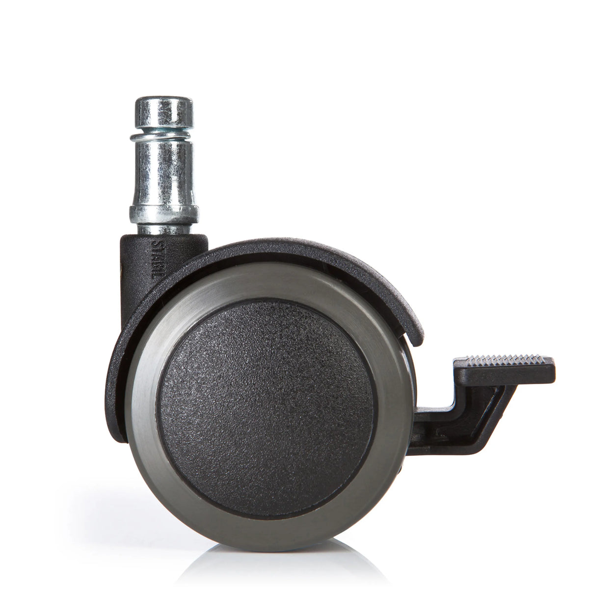 Ruedas para sillas 5x ROLO STOP 10mm/50mm negras para suelos duros con freno y pin de metal de hjh OFFICE