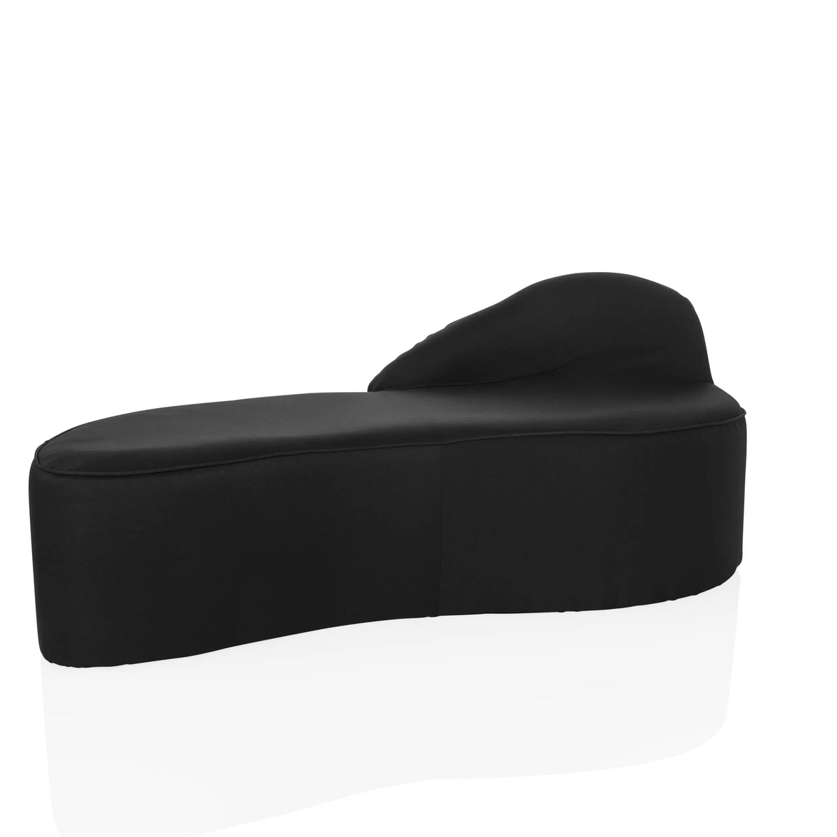 Sofá de diseño negro BARACOA con forma orgánica y respaldo integrado de hjh OFFICE – vista de 360° (vista frontal 15°)