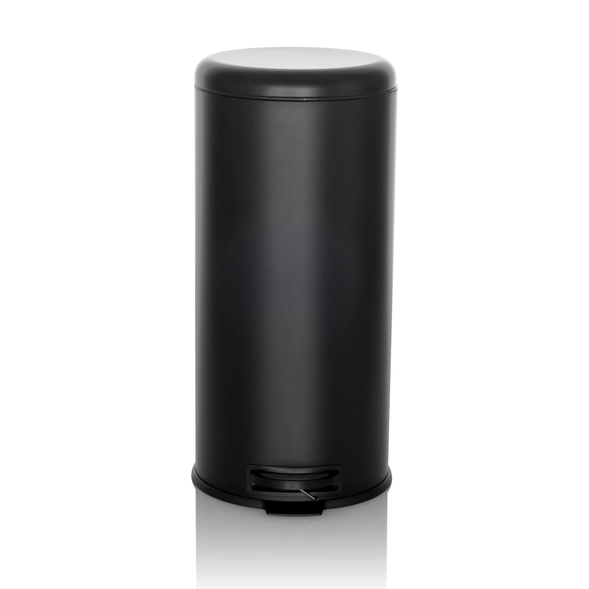 Papelera CLEAN STEP negra con tapa y pedal de hjh OFFICE – vista de 360° (vista frontal 0°)