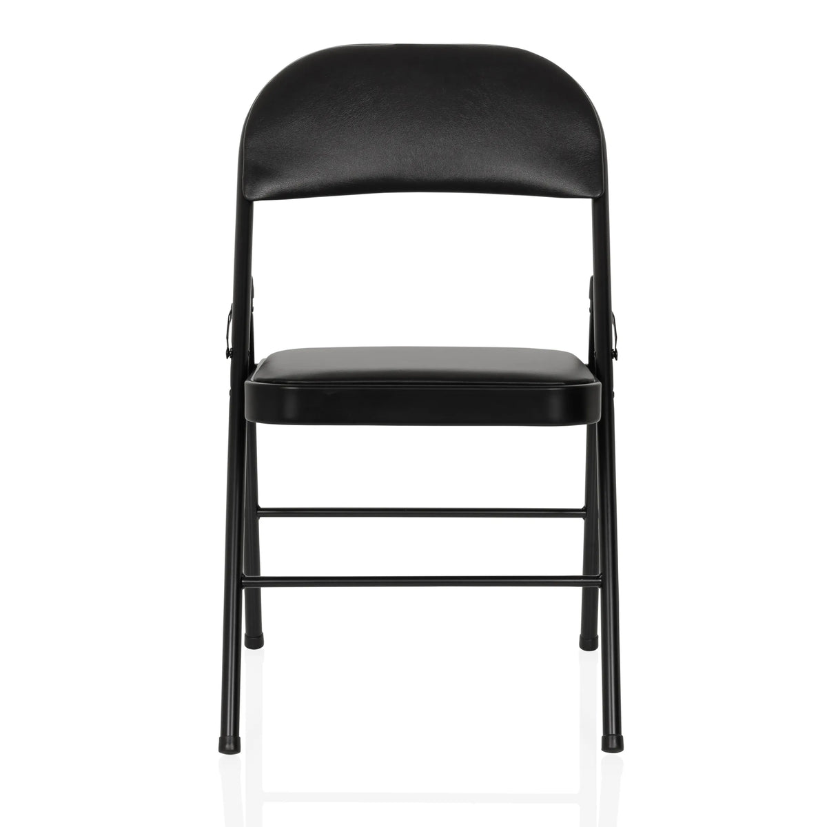 Silla plegable TUDELA H negra con tapicería de cuero sintético de hjh OFFICE – vista de 360° (vista frontal 0°)