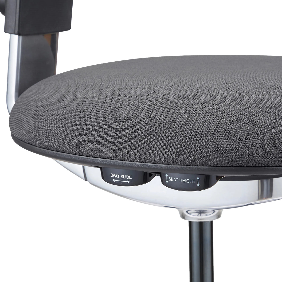 Ajuste de altura y profundidad del asiento bajo la superficie gris oscuro de la silla de trabajo TOP WORK 40 de hjh OFFICE