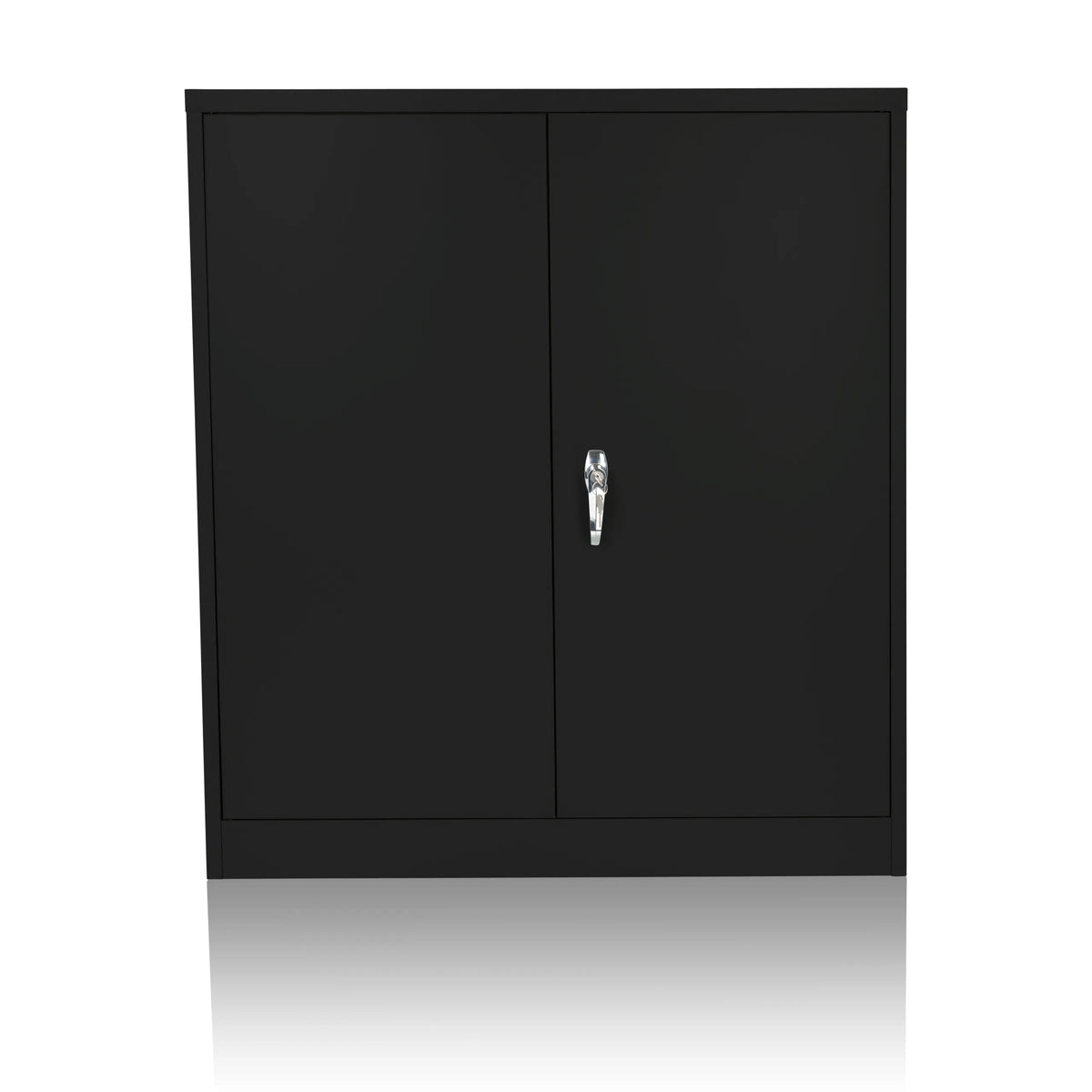 Armario archivador COLOR AS 105 negro con dos puertas y un tirador plateado de hjh OFFICE – vista de 360° (vista frontal 0°)