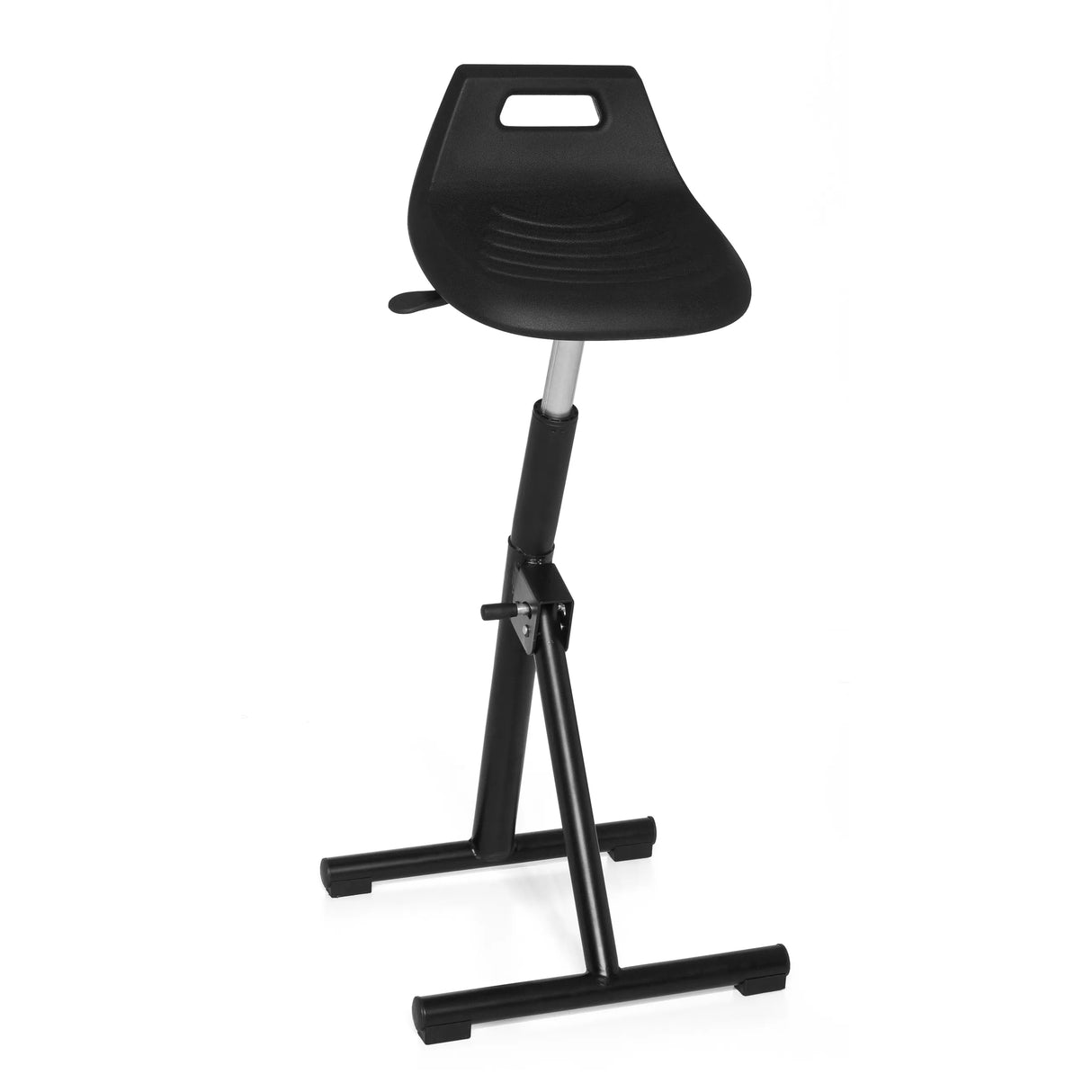 Asiento de pie TOP WORK 31 negro con casco de asiento y pie en T de hjh OFFICE – vista de 360° (vista frontal 20°)
