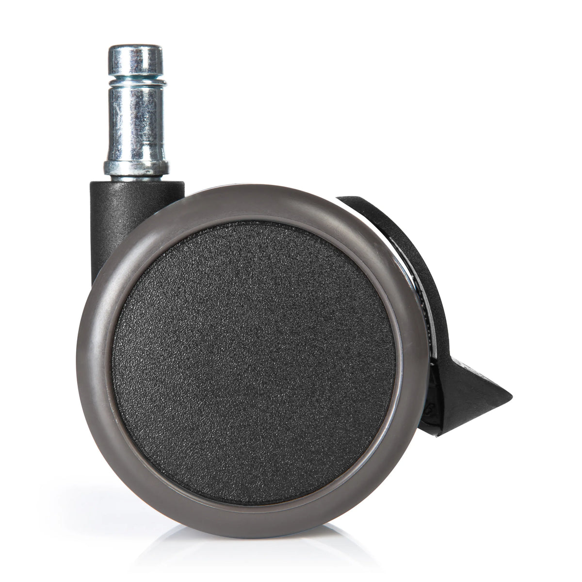 Ruedas para sillas 5x ROLO STOP 11mm/65mm negras para suelos duros con freno de bloqueo de hjh OFFICE – vista de 360° (vista trasera 180°)
