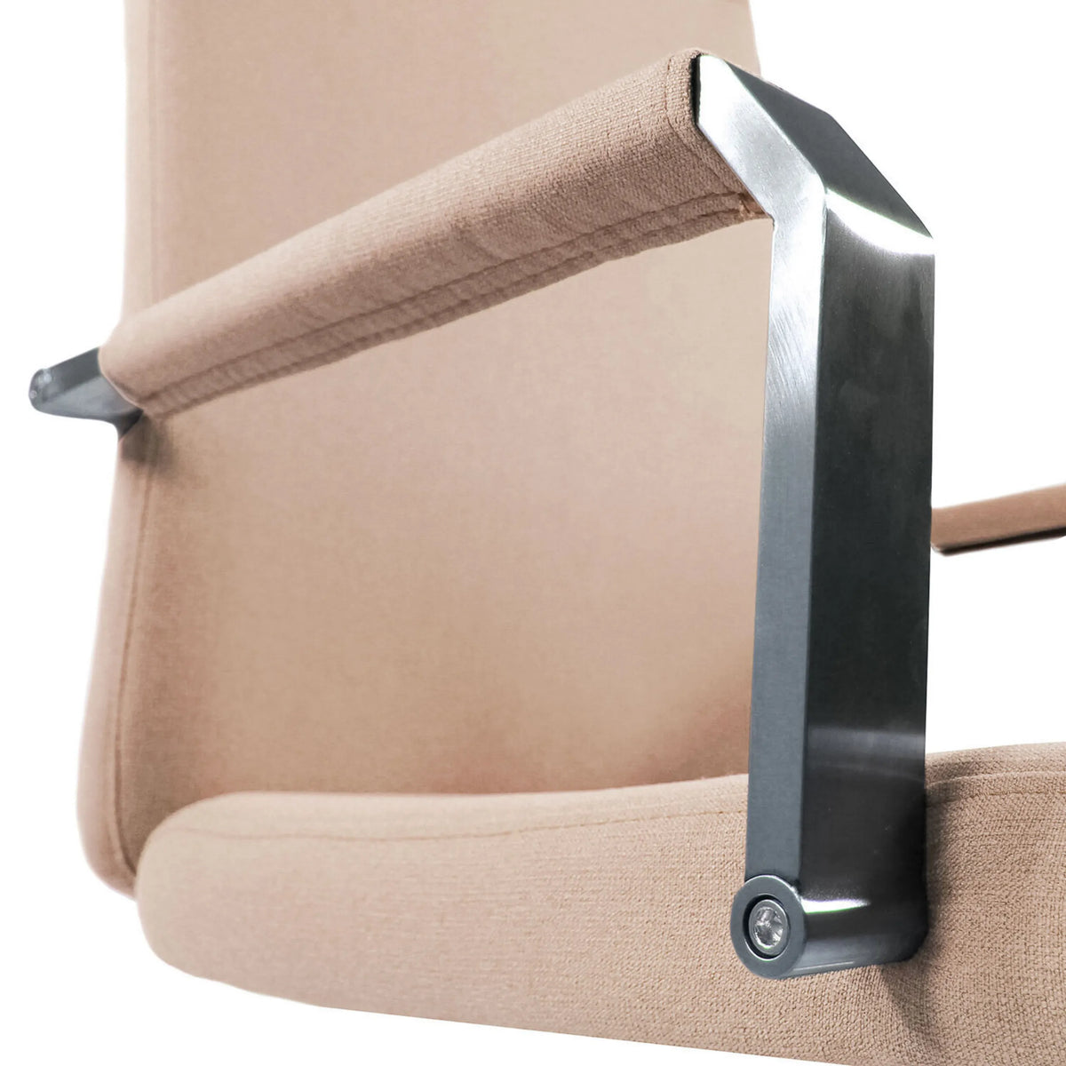 Reposabrazos beige con soporte metálico de la Silla Home Office SARANTO PLUS I de hjh OFFICE
