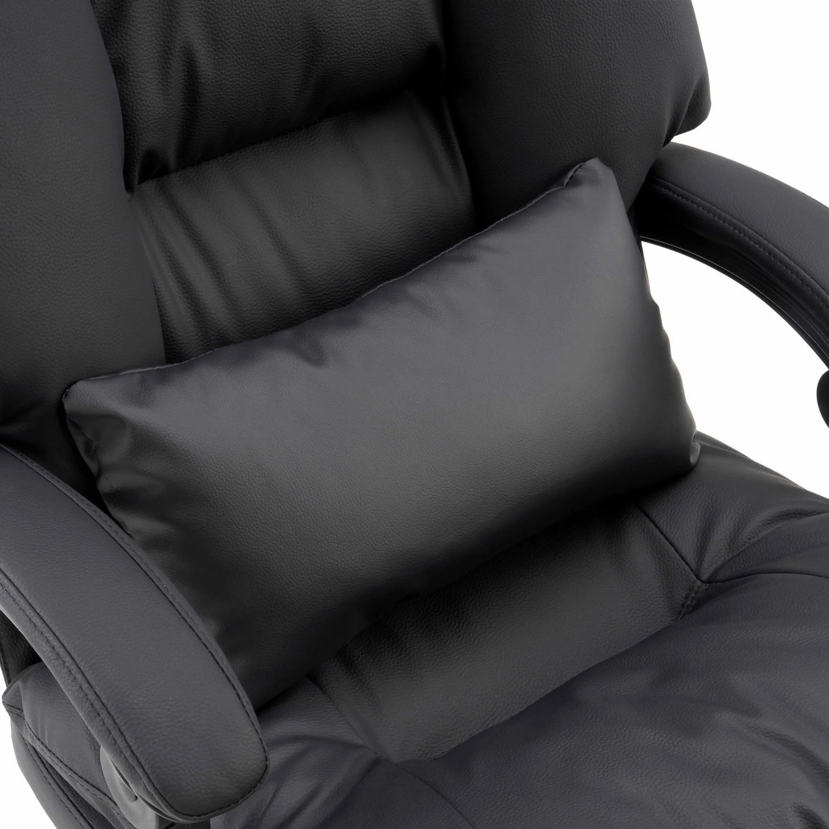 Cojín lumbar del sillón de oficina Home Office Relax Legoro de cuero sintético negro de MyBuero