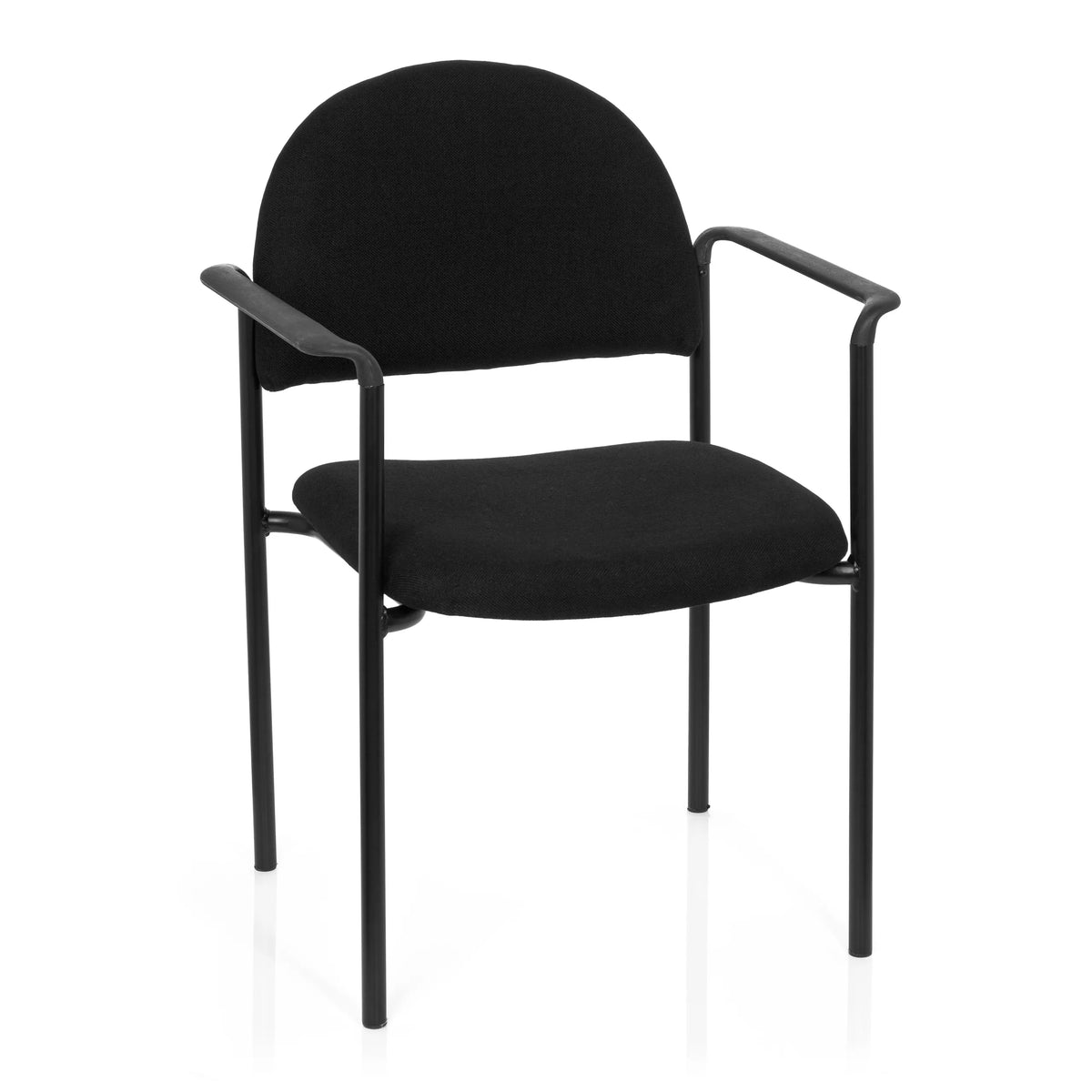 Silla de cuatro patas XT 700 negra con reposabrazos y asiento acolchado de hjh OFFICE – vista de 360° (vista frontal 20°)