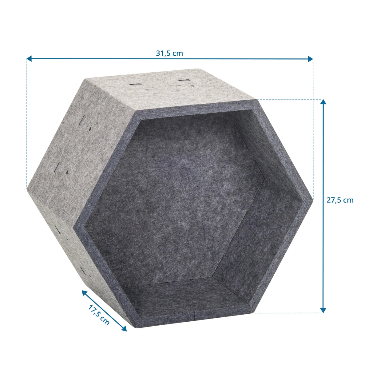 Dibujo dimensional del separador FLEXMIUT STORE S de 31,5 × 27,5 cm de hjh OFFICE