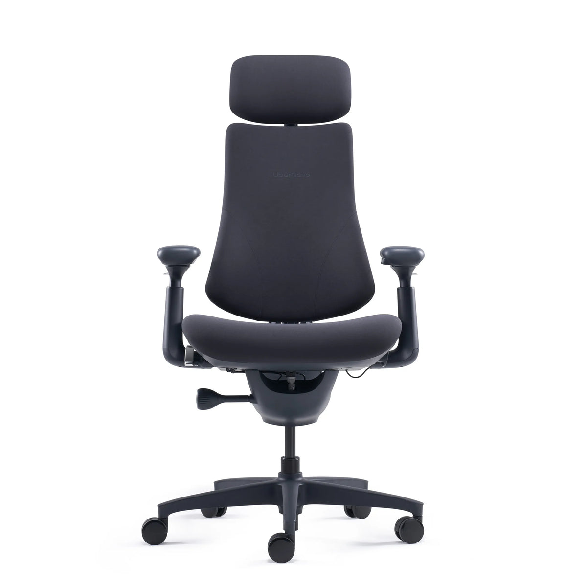 High-End-Bürostuhl LiberNovo Omni in Schwarz mit Kopfstütze und Armlehnen von Libernovo