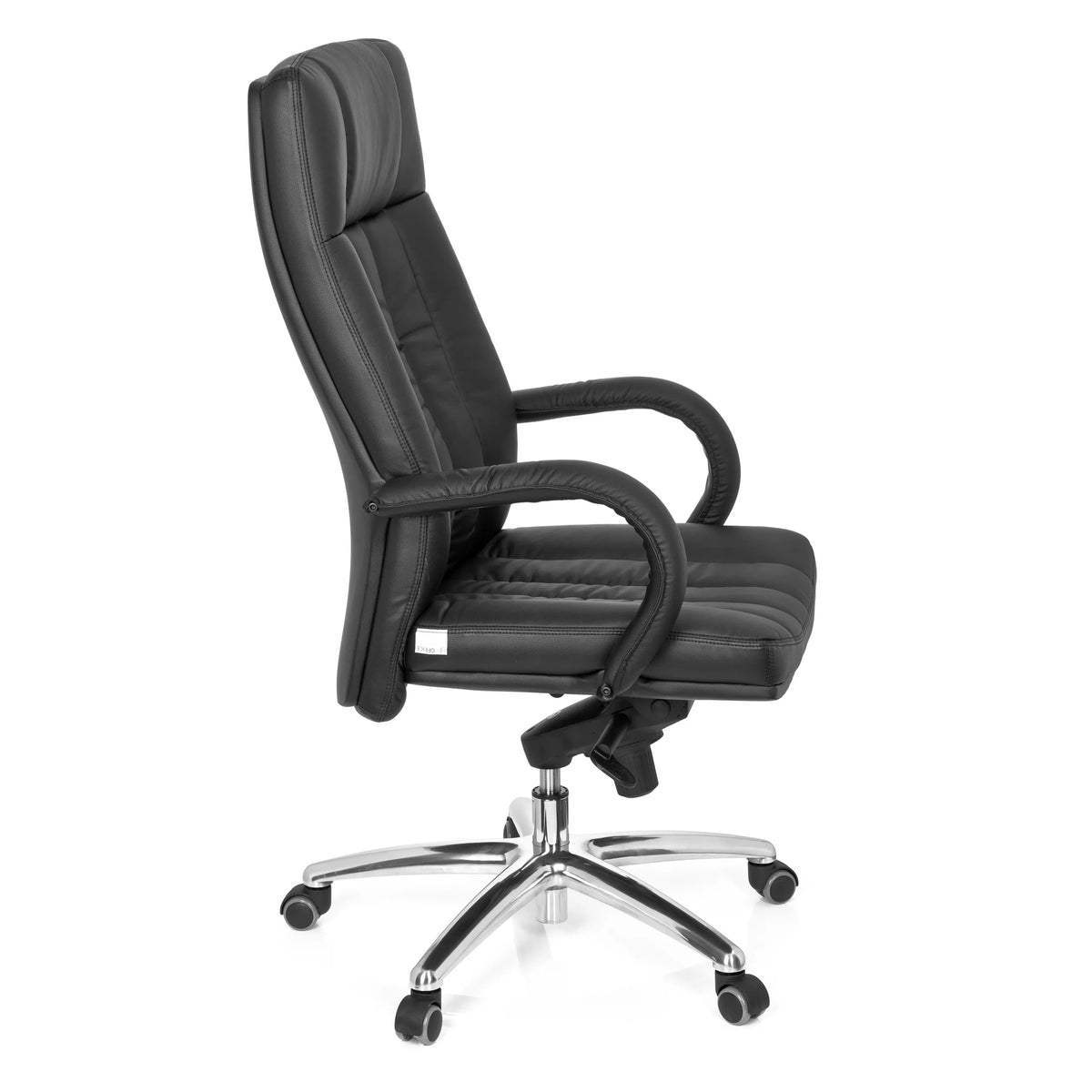 Silla giratoria XXL G 300 negra con acolchado, reposabrazos y base de cinco ruedas de hjh OFFICE – vista de 360° (vista lateral 80°)