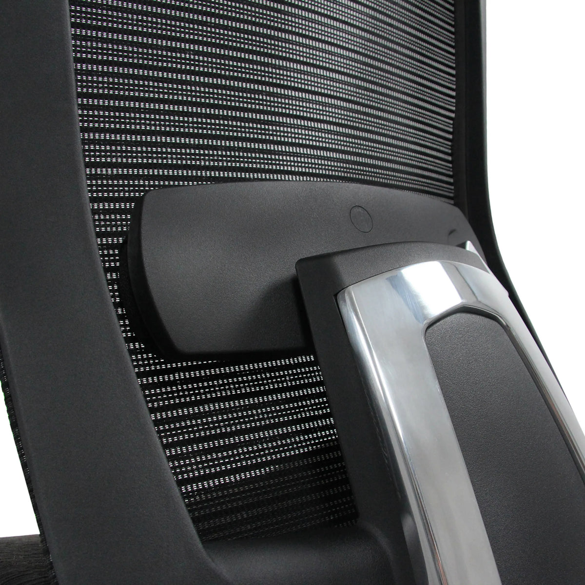 Reposabrazos con elemento de cromo y respaldo de malla de la Silla alta gama NOVA PRO ALU de hjh OFFICE
