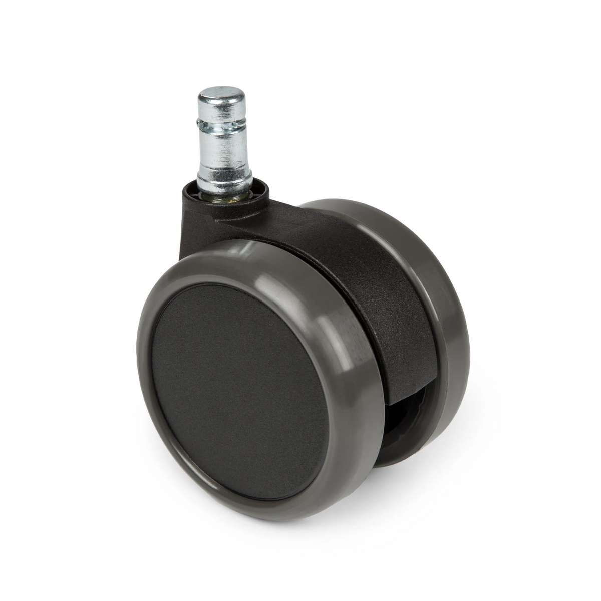Ruedas para sillas 5x ROLO 11mm/65mm negras para suelos duros con pin de metal de hjh OFFICE – vista de 360° (vista frontal 0°)