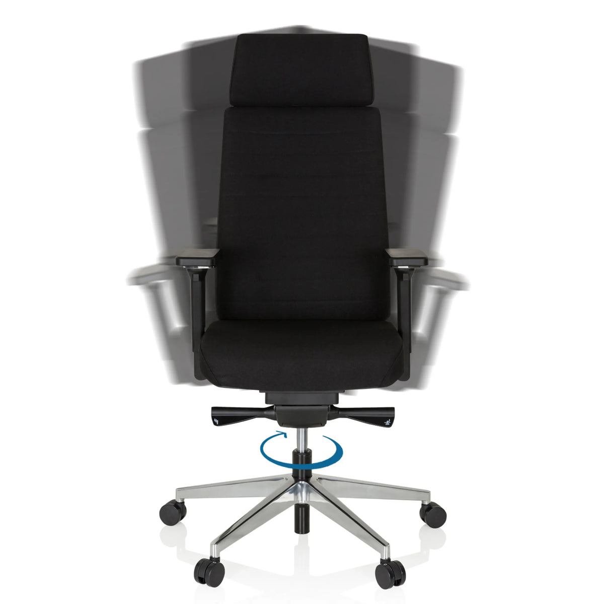Función giratoria de la Silla de oficina profesional MOVE-TEC PRO 3D en negro con base de estrella de hjh OFFICE