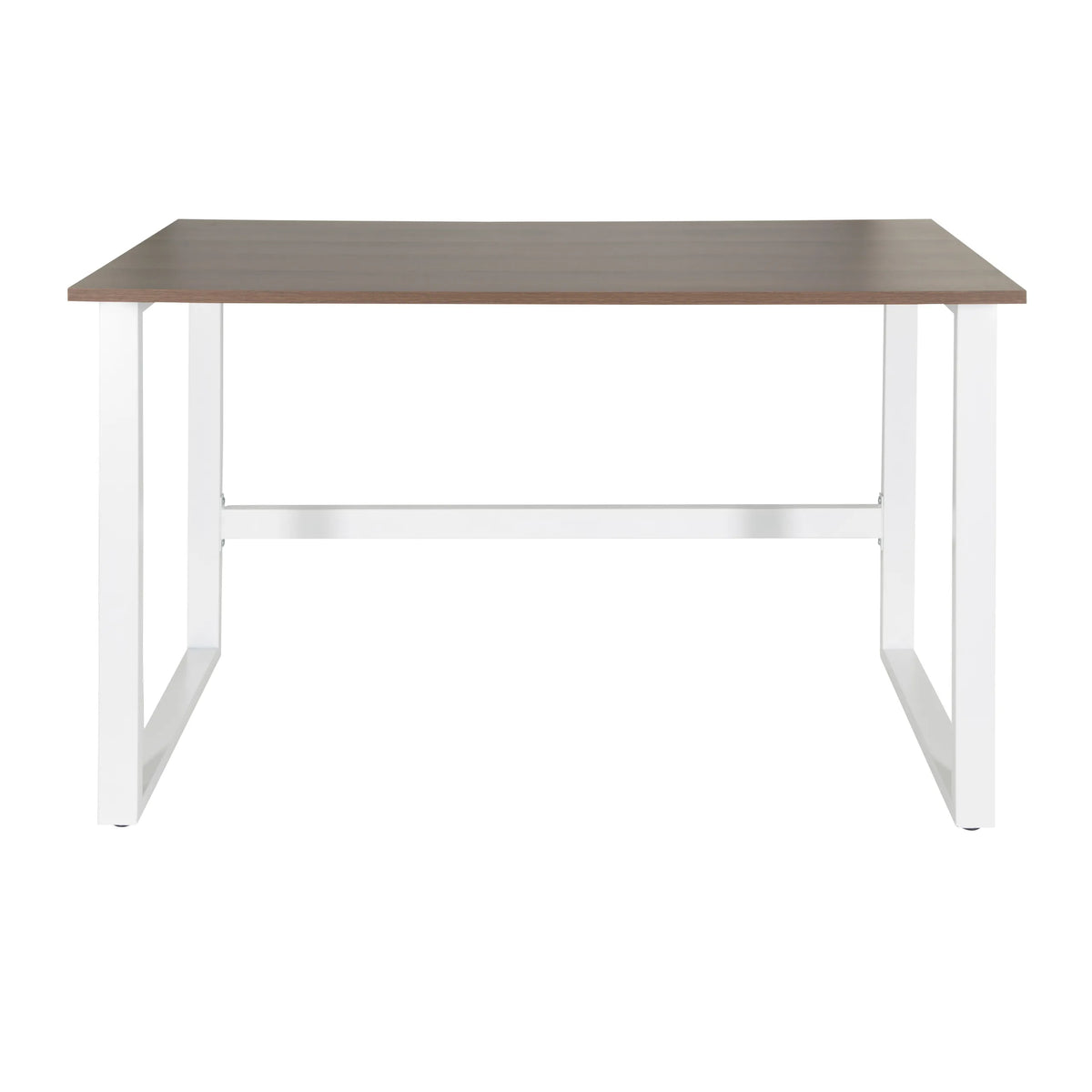 Escritorio WORKSPACE LIGHT I en nogal y blanco con patas en forma de U de hjh OFFICE – vista de 360° (vista frontal 0°)