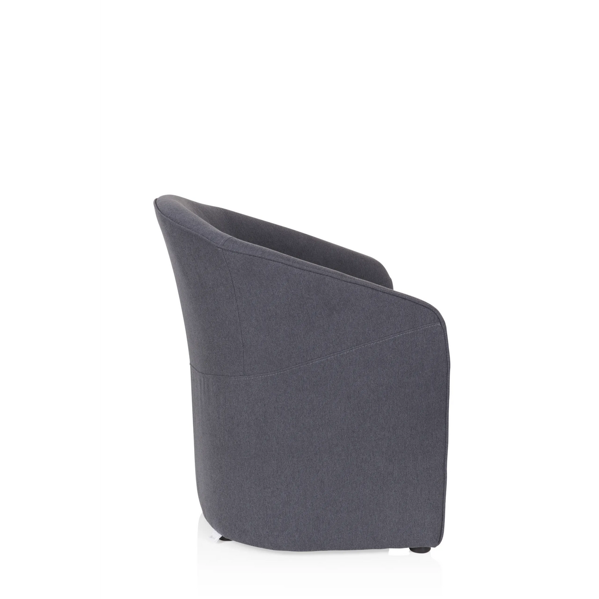 Sillón tapizada SAN JUAN en gris oscuro con respaldo y reposabrazos redondeados de hjh OFFICE – vista de 360° (vista lateral 100°)
