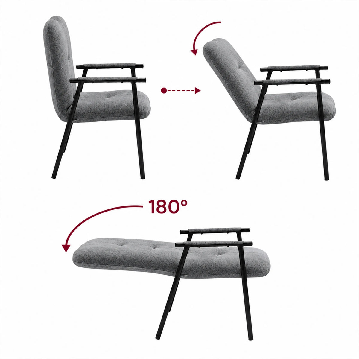 Respaldo ajustable de la silla gris Lifea Flex de hjh LIVING