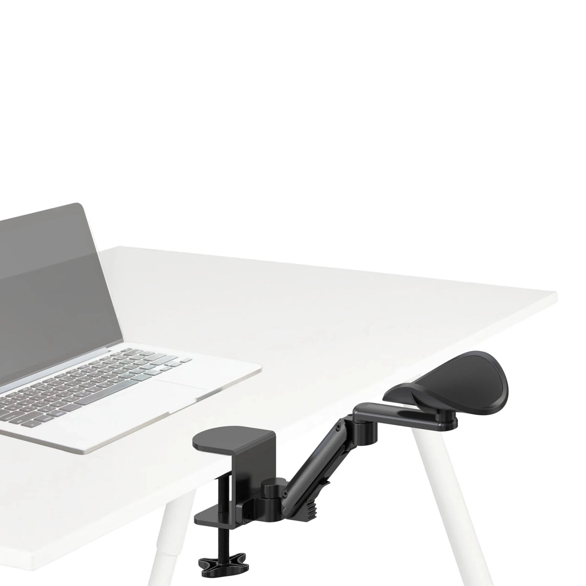 Apoyabrazos negro RELEX RT1 con fijación a la mesa y brazo articulado ajustable de hjh OFFICE