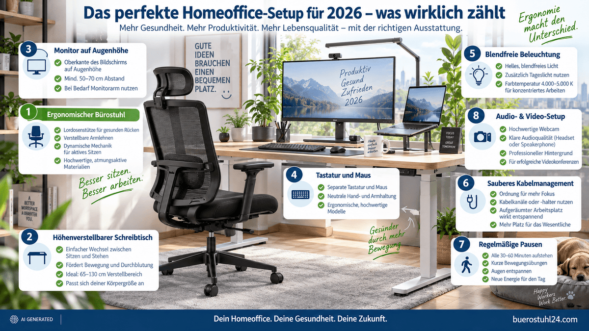 Das perfekte Homeoffice-Setup für 2026 – was wirklich zählt - buerostuhl24