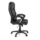 Silla Home Office RELAX CL120 negra con acolchado y base de cinco ruedas de MyBuero – vista de 360° (vista lateral 80°)