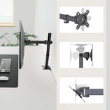 Soporte de monitor Ergomount M1 en negro con placa adaptadora VESA y juntas articuladas de hjh OFFICE
