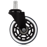 Ruedas para sillas 5x ROLO SKATE ST 11mm/75mm negras transparentes para suelos duros con pin de metal de hjh OFFICE