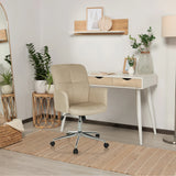 Silla Home Office SOLAO 400 beige con reposabrazos y base con ruedas de hjh OFFICE
