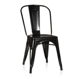 Silla de comedor negra VANTAGGIO COMFORT con estructura metálica y respaldo alto de hjh OFFICE – vista de 360° (vista frontal 20°)