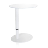 Escritorio de pie blanco STAND III con tablero redondo y base redonda de hjh OFFICE – vista de 360° (vista frontal 20°)