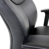 Cuero sintético negro y costuras del Sillón de oficina profesional FERRARA de hjh OFFICE
