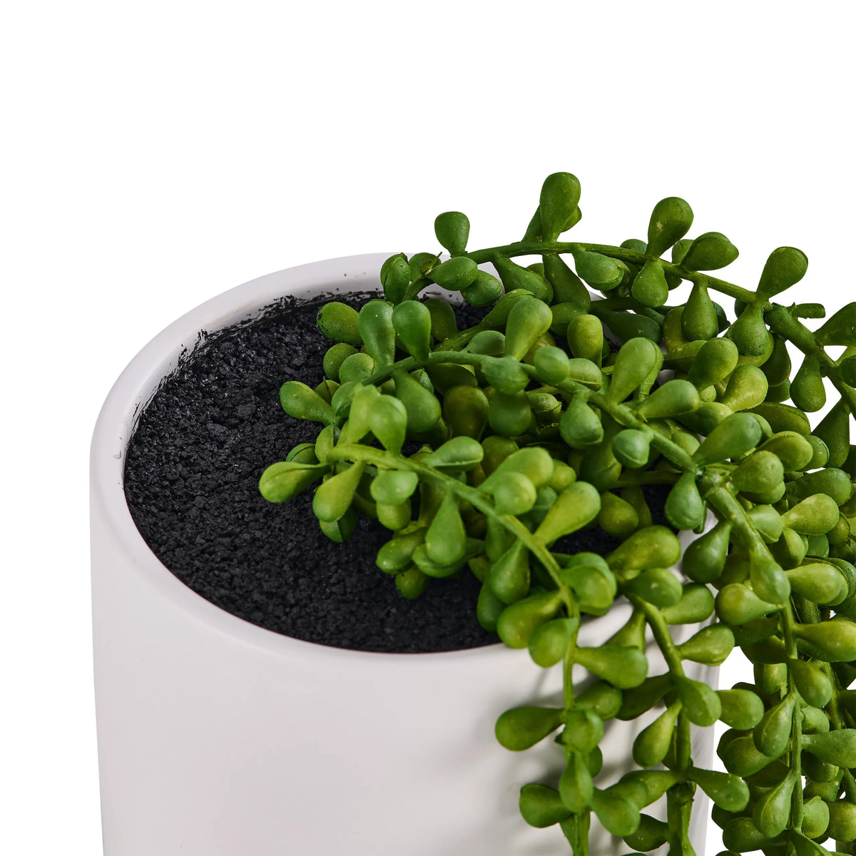 Planta artificial verde en maceta blanca del modelo Senecio Climb de hjh OFFICE