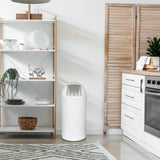 Papelera PUSH 35L blanca con capacidad de 35 litros y tapa plateada de hjh OFFICE