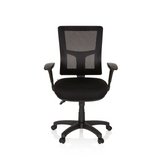 Sillón de oficina profesional IMPACT PRO negro con respaldo de malla y base de cinco ruedas de hjh OFFICE – vista de 360° (vista frontal 0°)