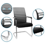 Silla de viga voladiza FALCONE V en negro y gris con reposabrazos y base de patines de hjh OFFICE