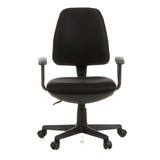 Silla Home Office CITY 10 negra con respaldo de malla, reposabrazos y base de cinco ruedas de hjh OFFICE – vista de 360° (vista frontal 0°)