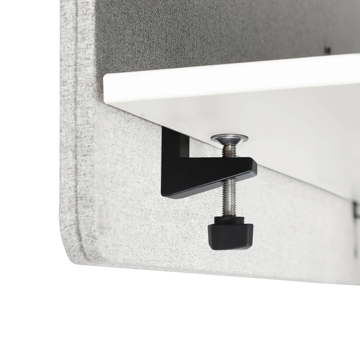 Fijación con tornillos del separador de mesa FLEXMIUT D SIDE en gris claro de hjh OFFICE